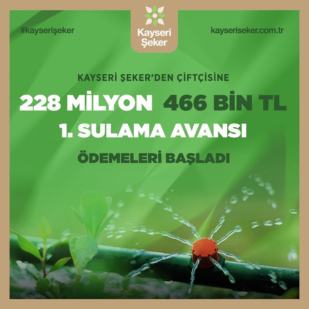 228 milyonliralık sulama avansı